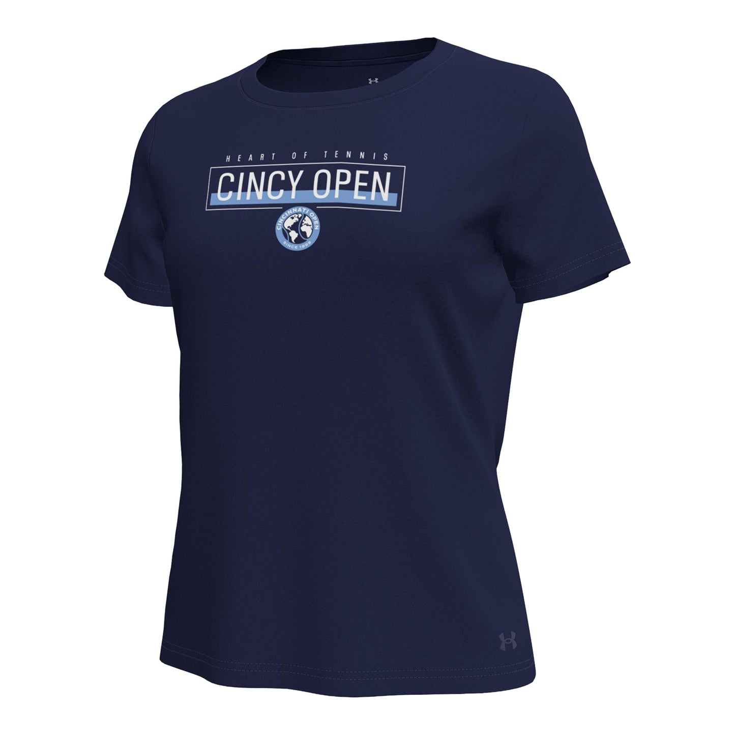 Under Armour Cincinnati Open Women's Tech Stretch T-Shirt in Midnight Navy - Front