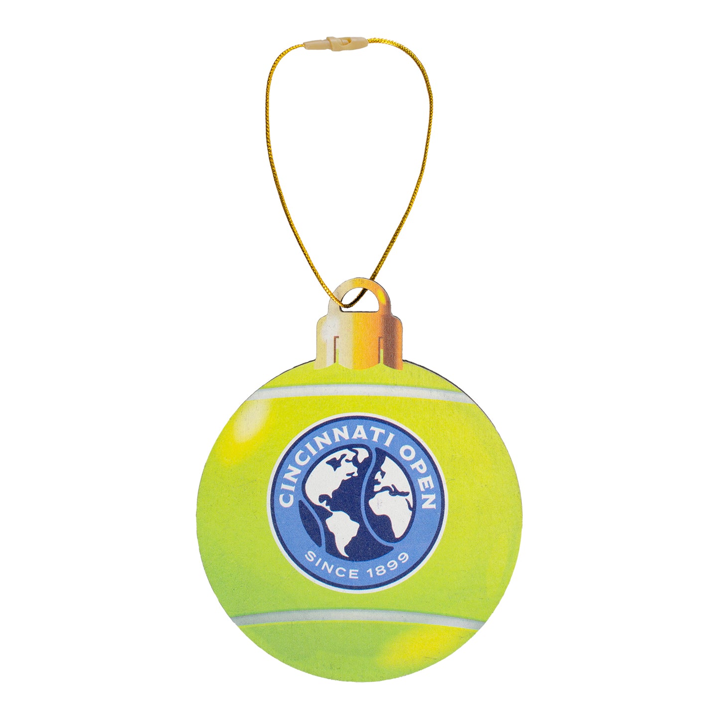 Signs by the Sea Cincinnati Open Wood Tennis Ball Ornament - Front View
