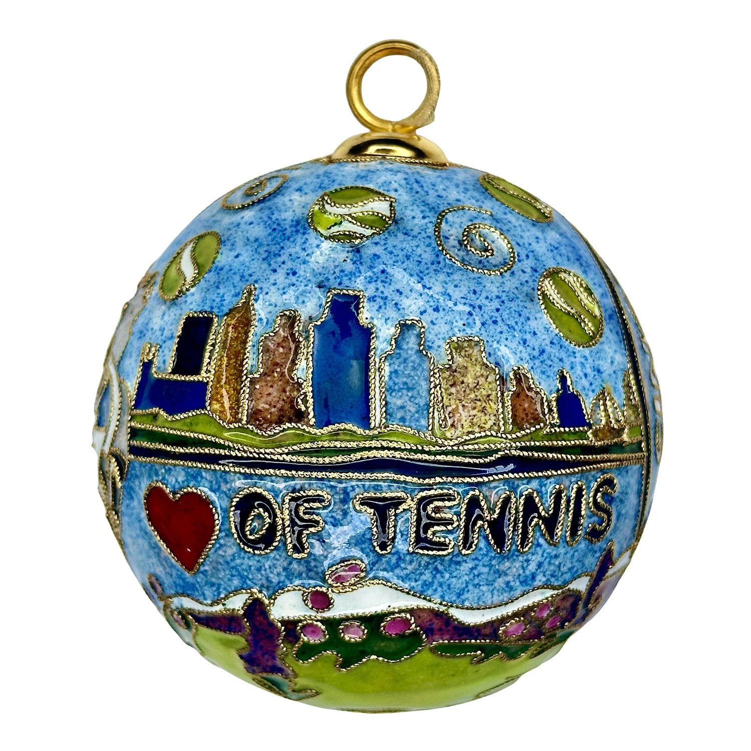Kitty Keller Designs Cincinnati Open Cloisonne Ornament - Left