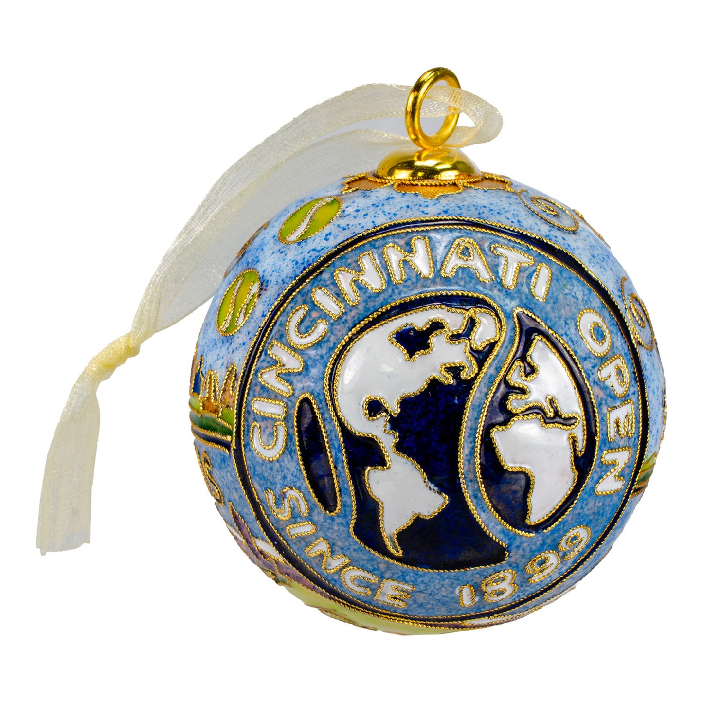 Kitty Keller Designs Cincinnati Open Cloisonne Ornament - Back