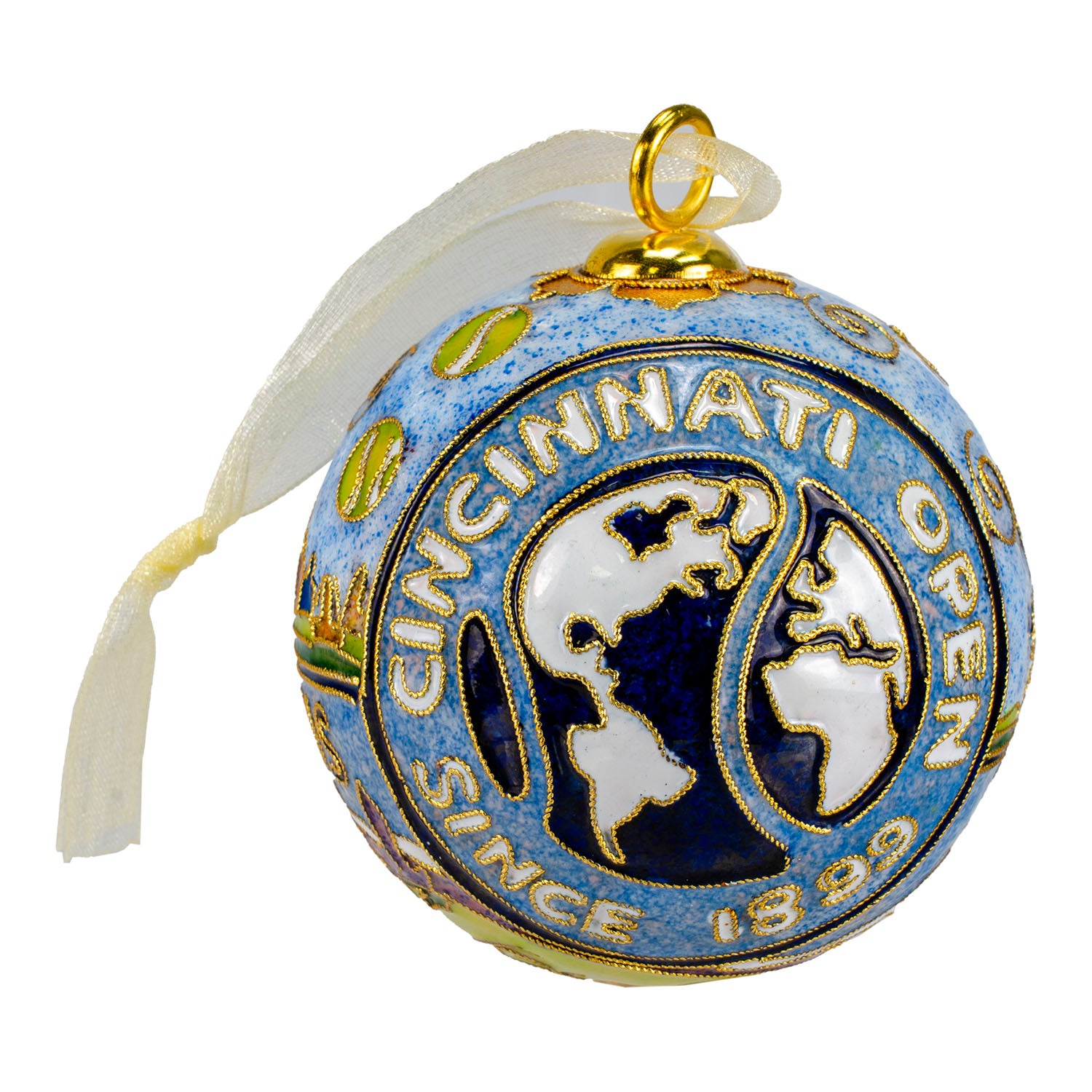 Kitty Keller Designs Cincinnati Open Cloisonne Ornament - Back