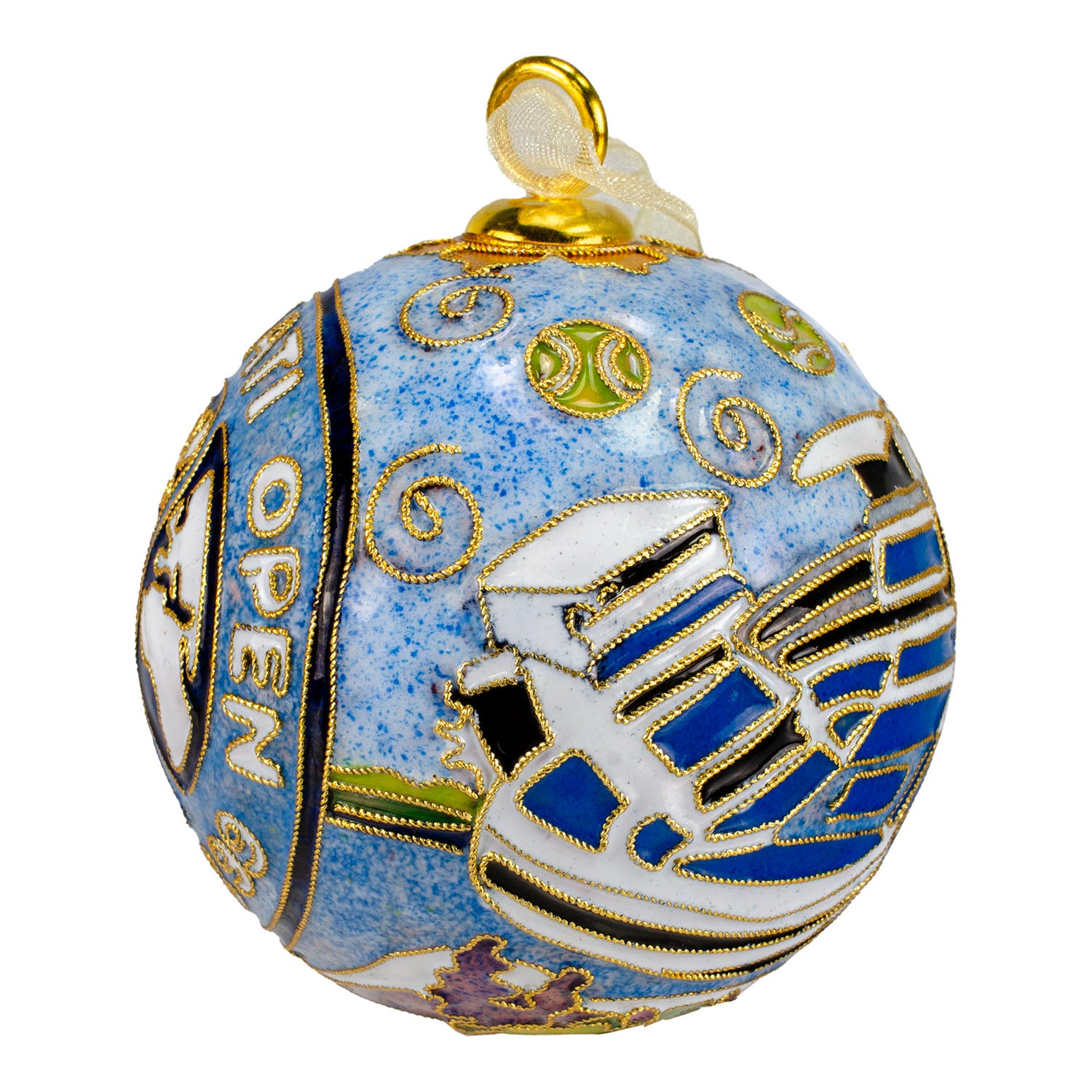 Kitty Keller Designs Cincinnati Open Cloisonne Ornament - Right