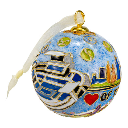 Kitty Keller Designs Cincinnati Open Cloisonne Ornament - Side