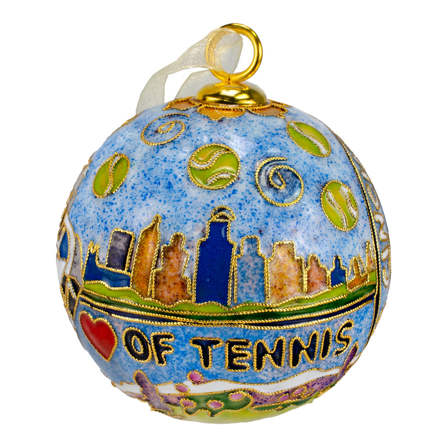 Kitty Keller Designs Cincinnati Open Cloisonne Ornament - Side
