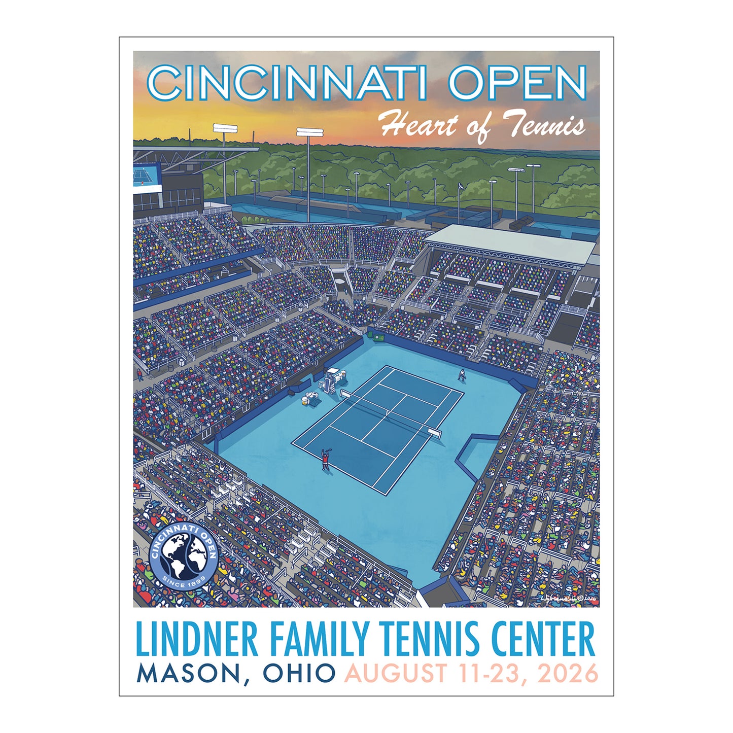 Lee Wybranski 2026 Cincinnati Open Tennis Poster - Front