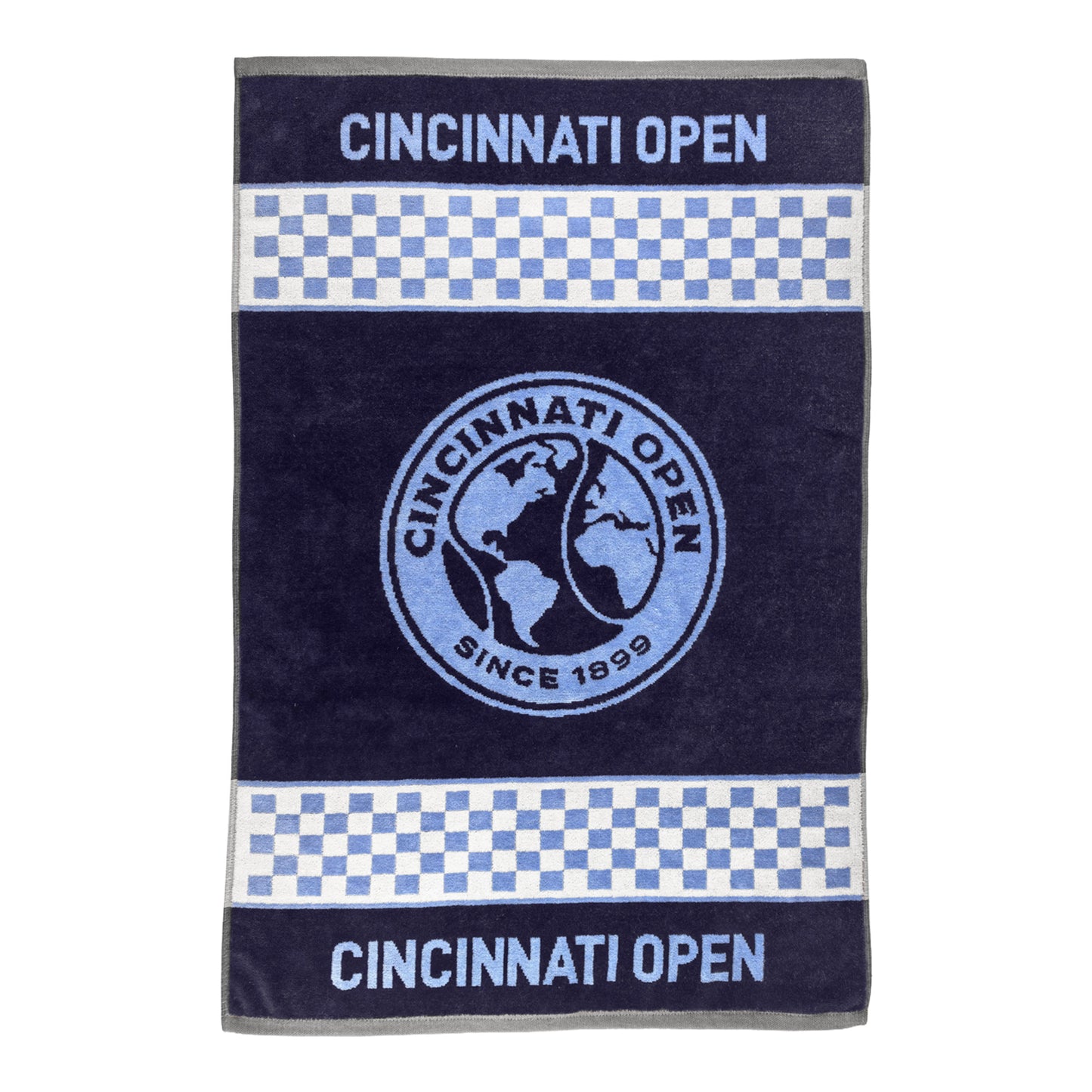 Dynamic Cincinnati Open Official Woven 24" x 36" Player Towel in Light Blue and Navy - Front