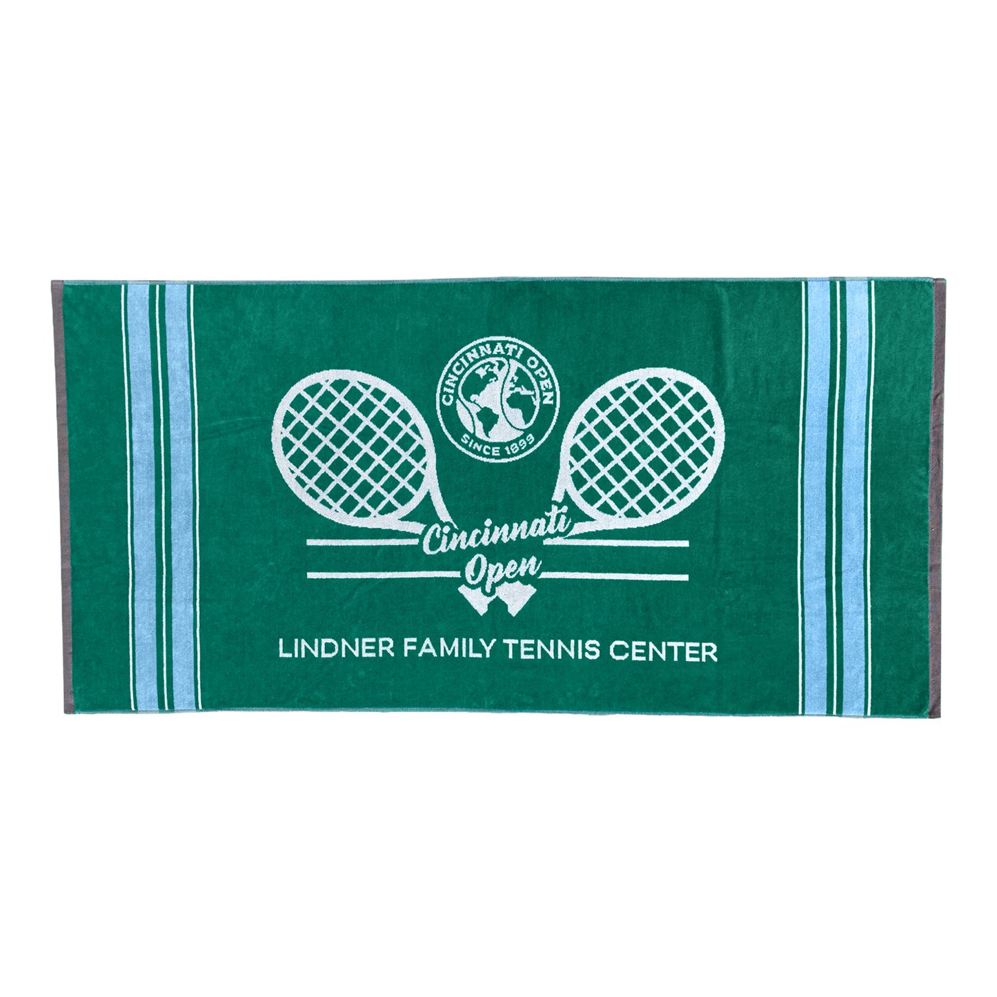 Dynamic Cincinnati Open Woven Beach Towel in Teal - Front