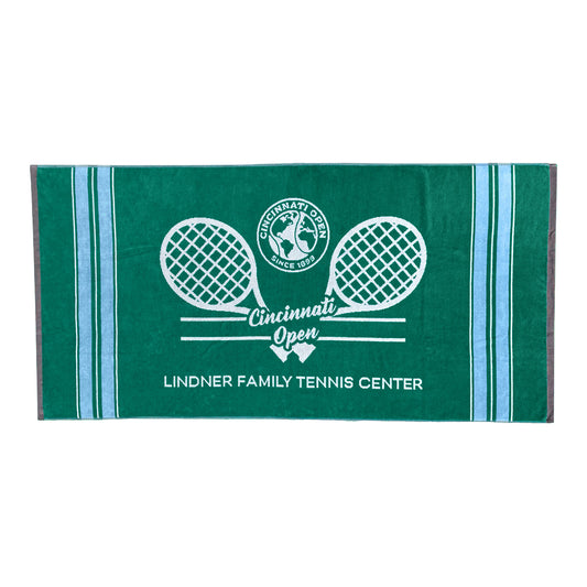 Dynamic Cincinnati Open Woven Beach Towel in Teal - Front