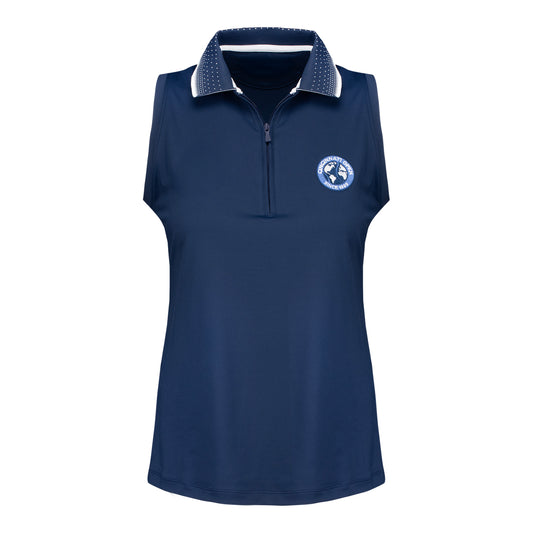 Peter Millar 2026 Cincinnati Open Women's Chrissie Sleeveless Zip Polo in Navy - Front View