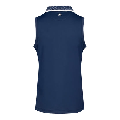 Peter Millar 2026 Cincinnati Open Women's Chrissie Sleeveless Zip Polo in Navy - Back View