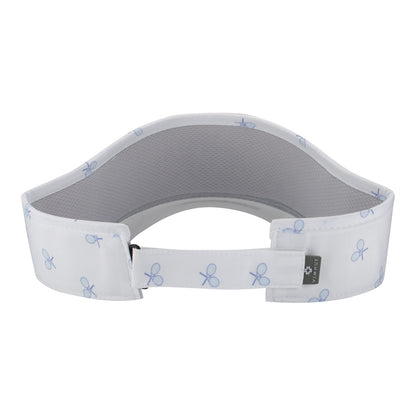 Vimhue Cincinnati Open Ladies Crossed Racket Visor in White and Navy - Back View