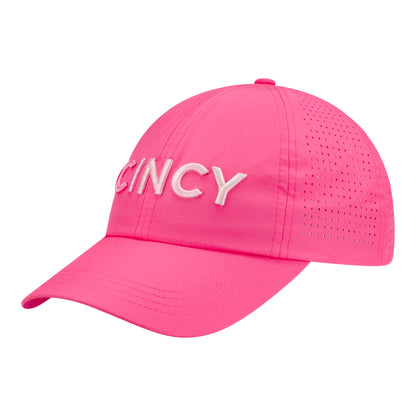 Vimhue Cincinnati Open Ladies Sun Goddess Ombre Text Hat in Pink - Front Left View