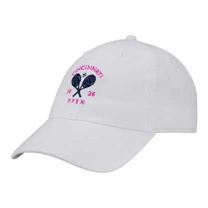 Ahead Cincinnati Open Women's Coaster Performance Hat in White - Front Left View