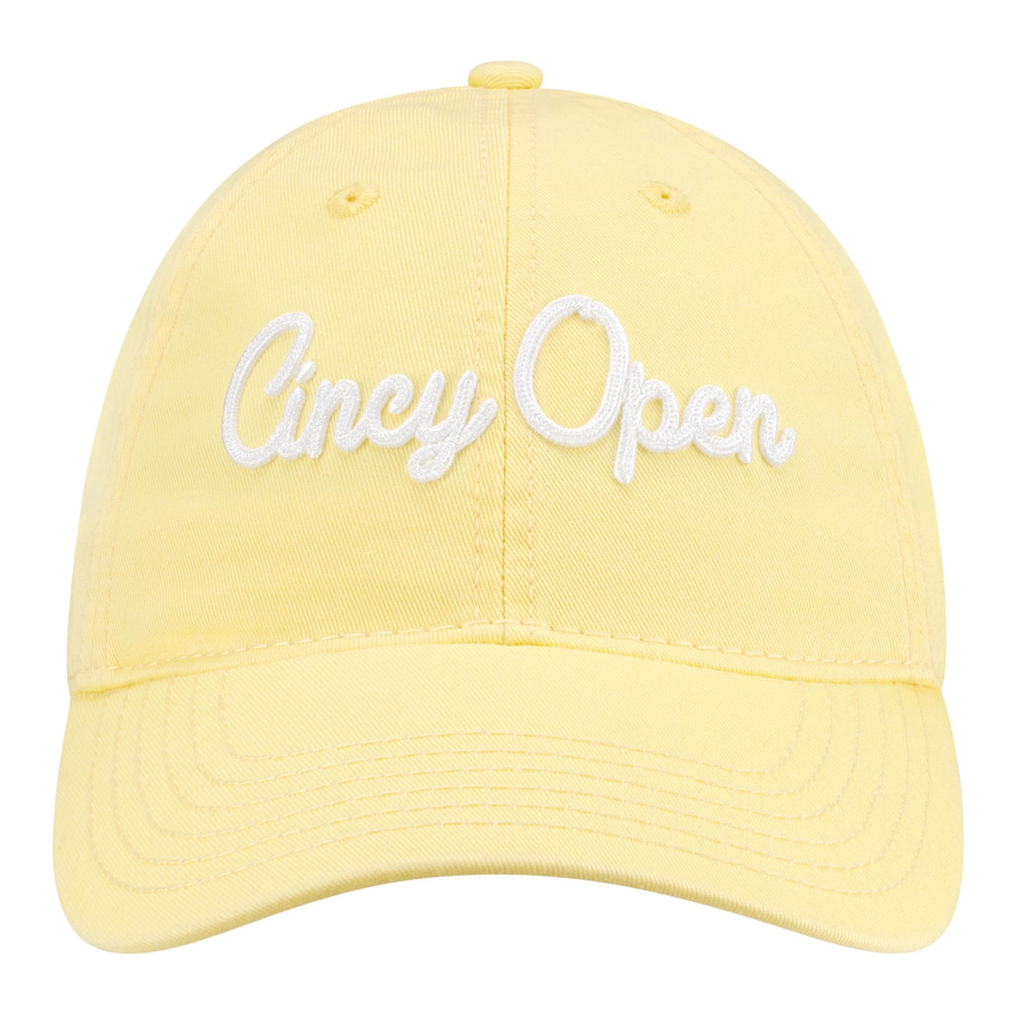 Legacy Cincinnati Open  Women's EZA Relaxed Twill Hat in Lemon Yellow - Front View