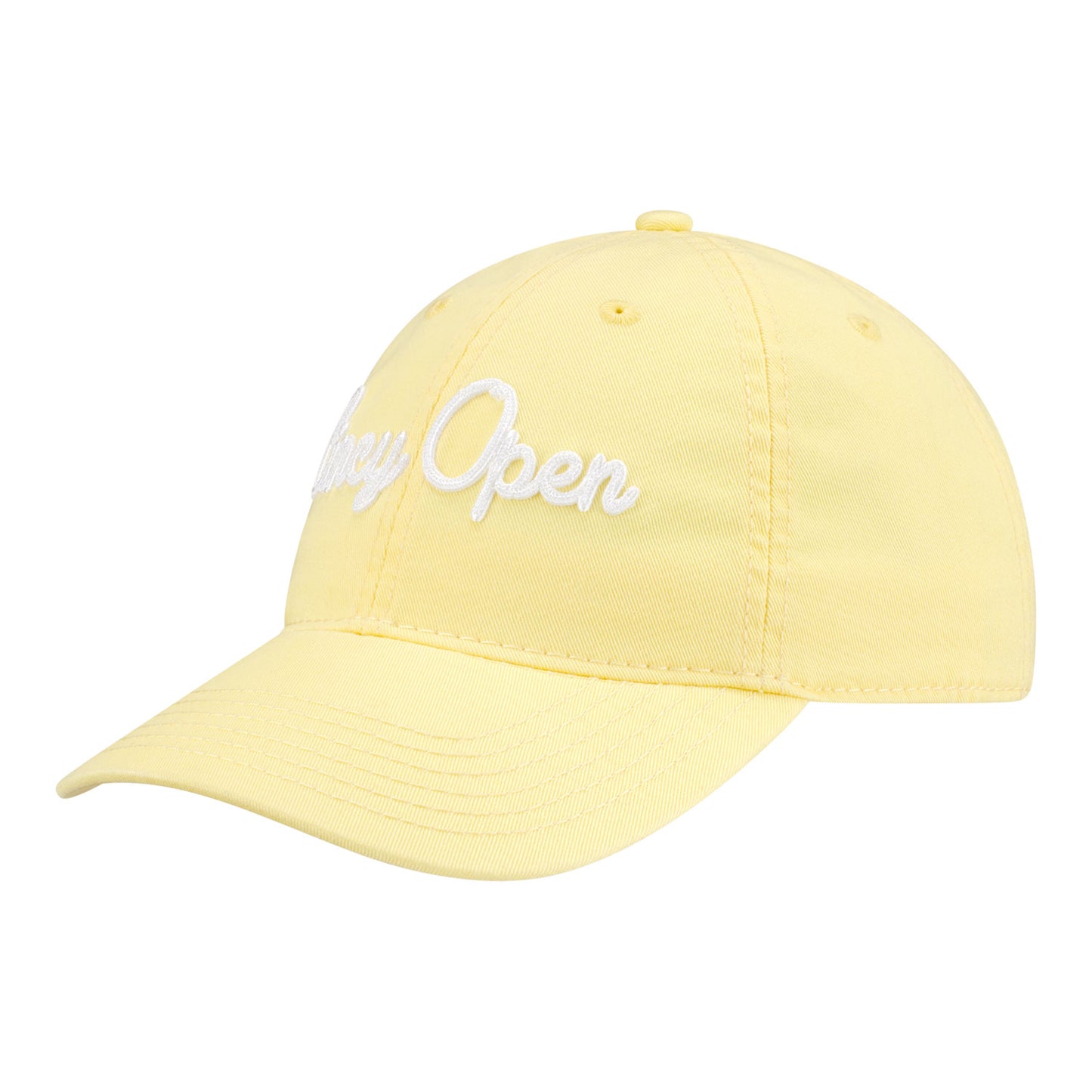 Legacy Cincinnati Open  Women's EZA Relaxed Twill Hat in Lemon Yellow - Front Left View