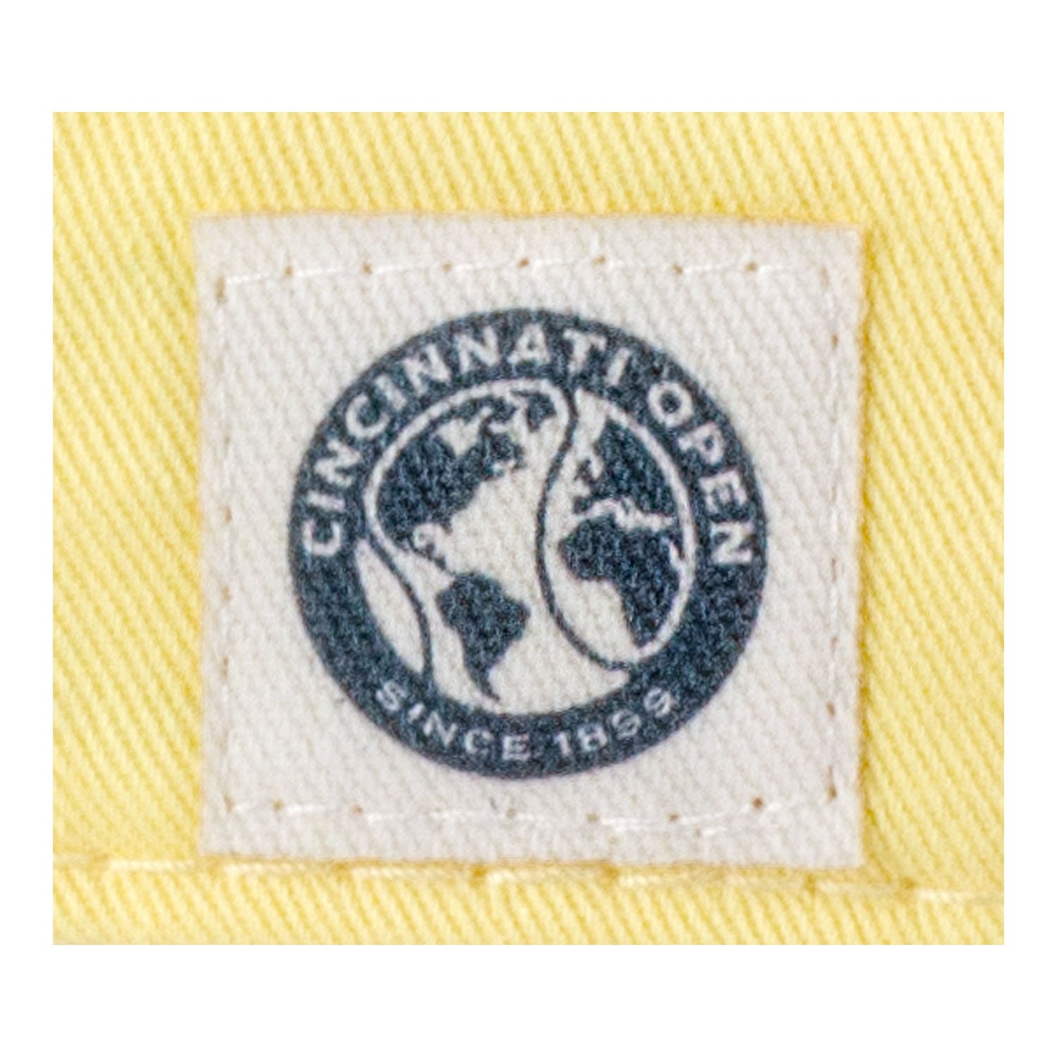 Legacy Cincinnati Open  Women's EZA Relaxed Twill Hat in Lemon Yellow - Logo Close Up