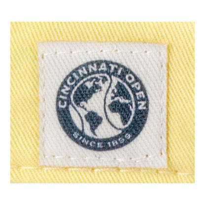 Legacy Cincinnati Open  Women's EZA Relaxed Twill Hat in Lemon Yellow - Logo Close Up