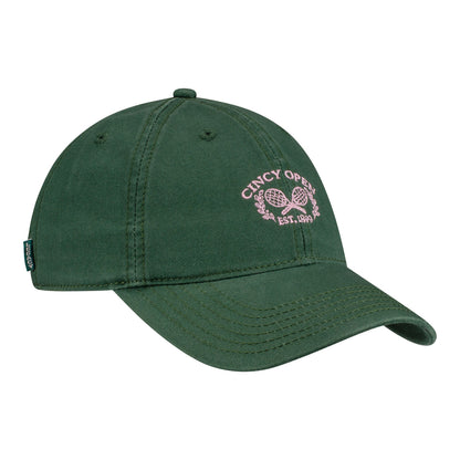 Legacy Cincinnati Open Women's EZW Relaxed Twill Hat in Dark Green - Front Right