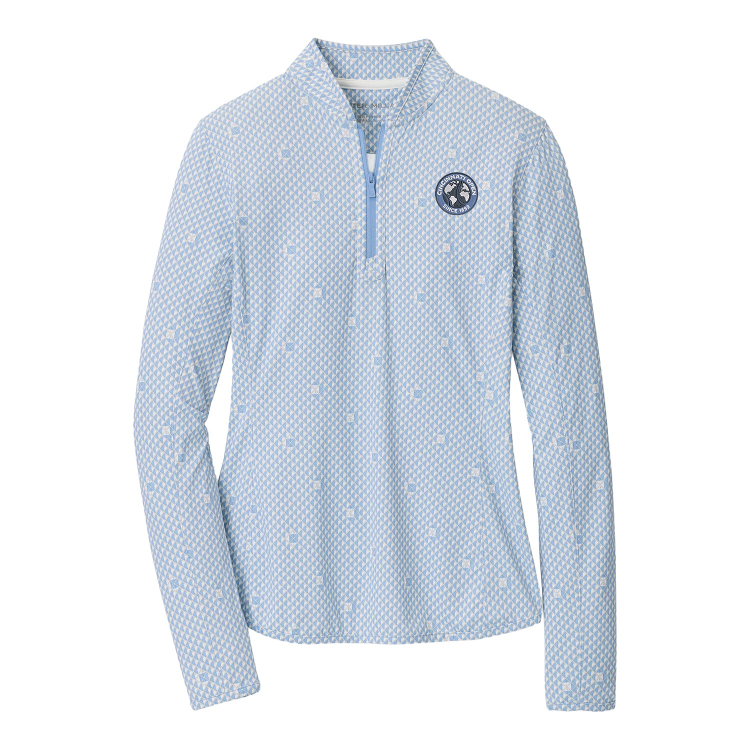 Peter Millar 2026 Cincinnati Open Women's Shadebreak Lightweight Sun Shirt Quarter Zip in Cottage Blue - Front