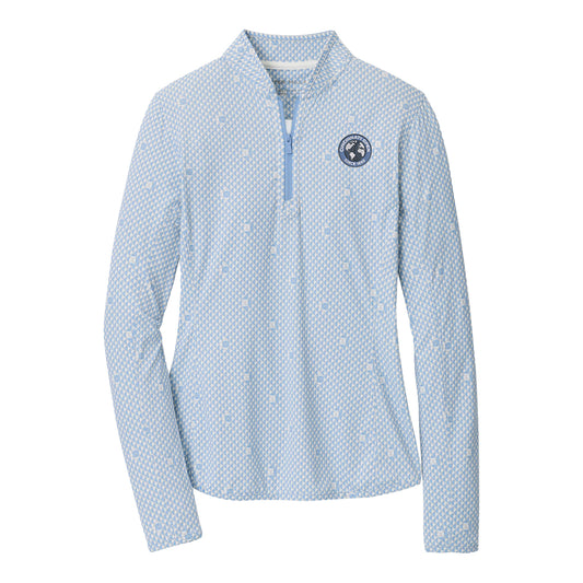 Peter Millar 2026 Cincinnati Open Women's Shadebreak Lightweight Sun Shirt Quarter Zip in Cottage Blue - Front