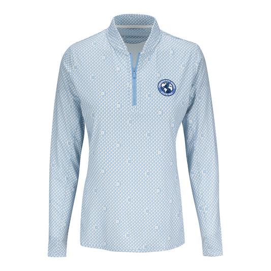 Peter Millar 2026 Cincinnati Open Women's Shadebreak Lightweight Sun Shirt Quarter Zip in Cottage Blue - Front