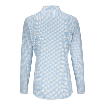Peter Millar 2026 Cincinnati Open Women's Shadebreak Lightweight Sun Shirt Quarter Zip in Cottage Blue - Back