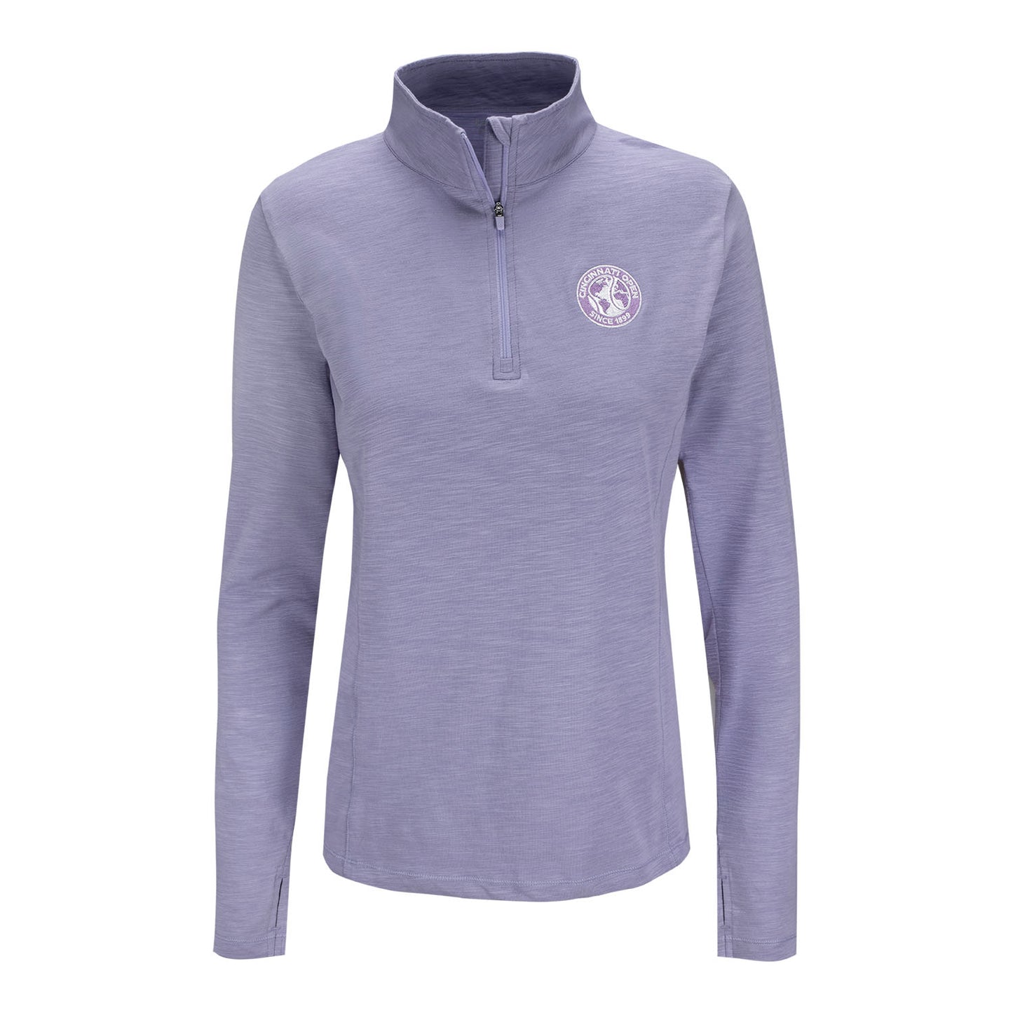 tasc Cincinnati Open Women's Recess Quarter Zip in Moonlight Lavender - Front