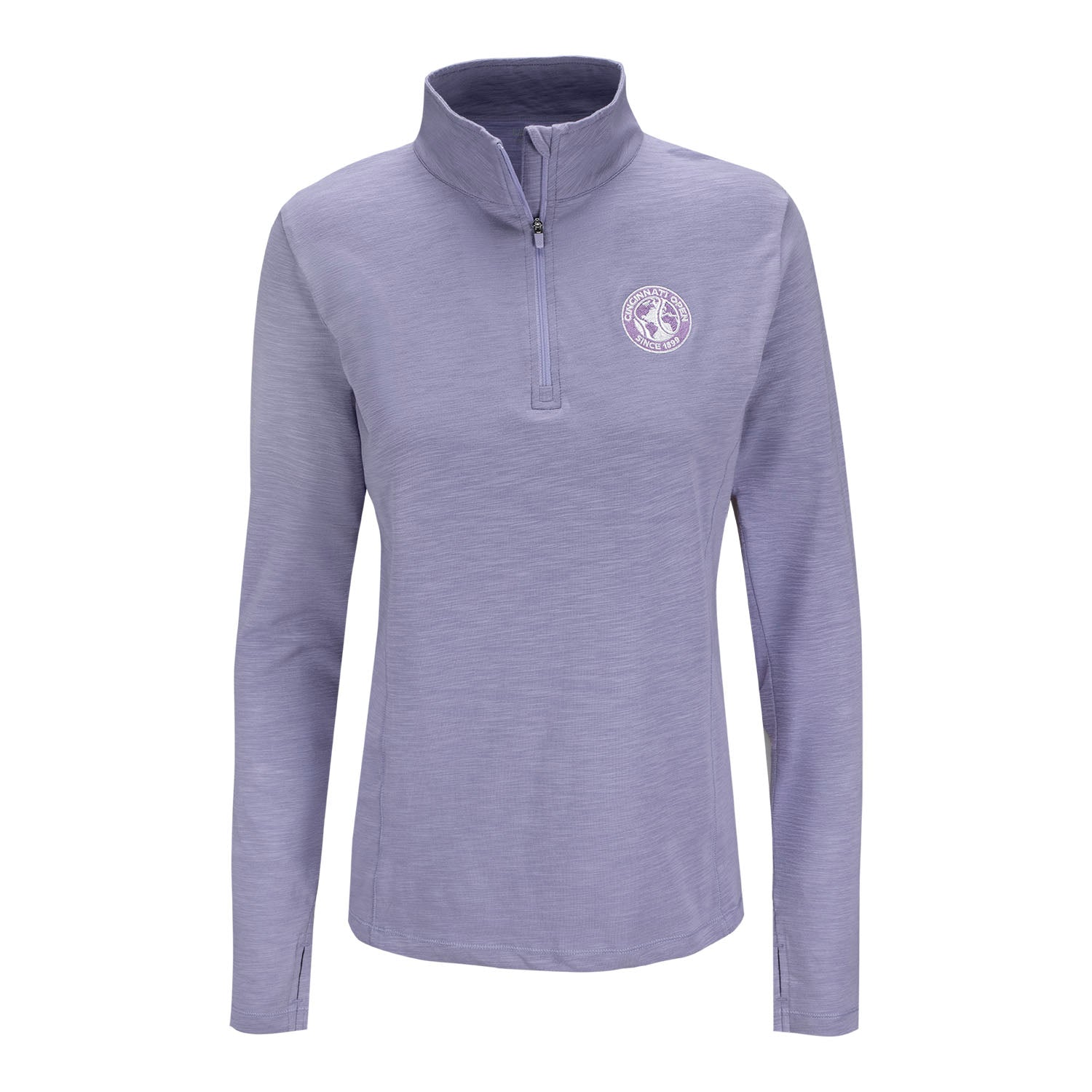 tasc Cincinnati Open Women's Recess Quarter Zip in Moonlight Lavender - Front