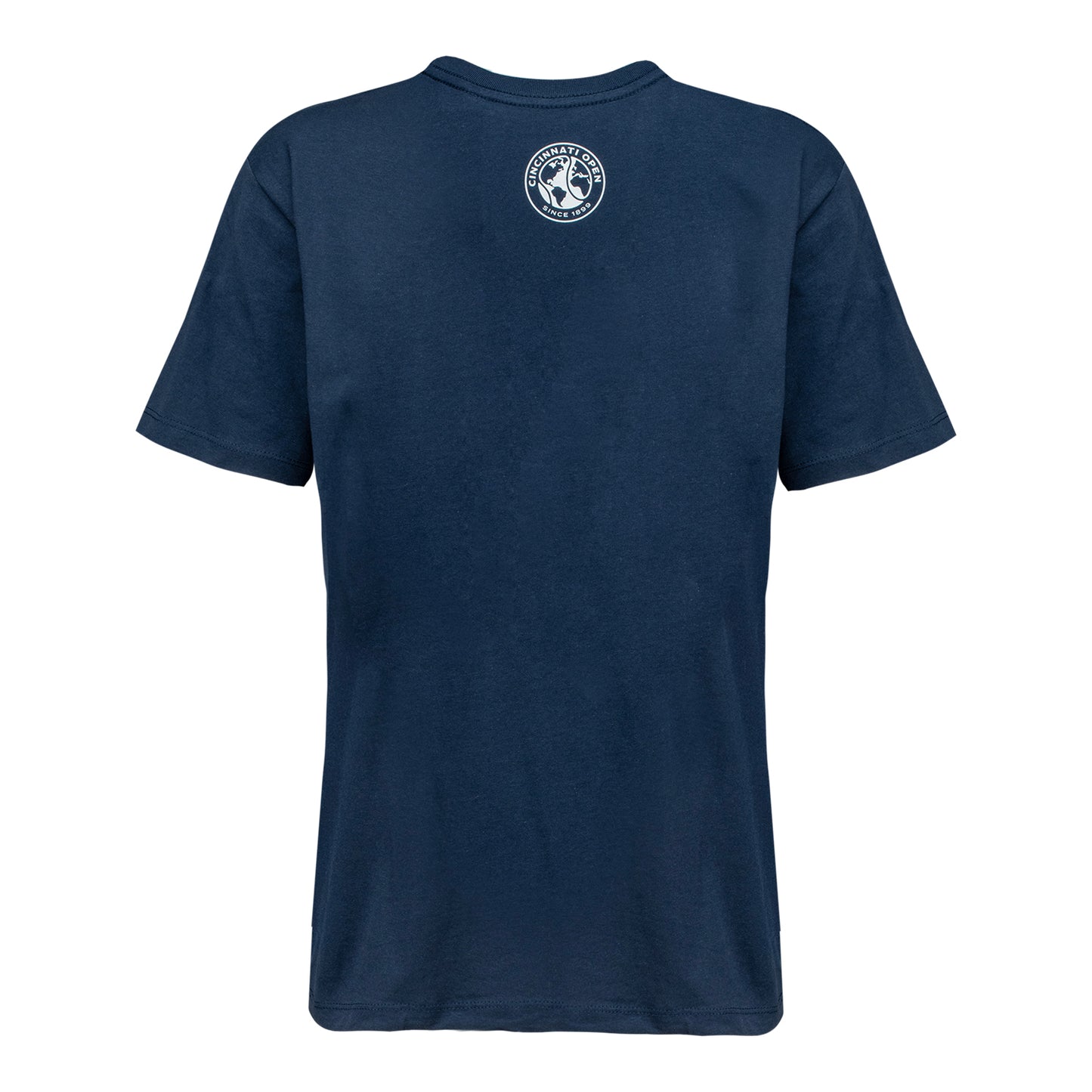 Ahead Cincinnati Open Women's Shield Graphic T-Shirt in Navy - Back View