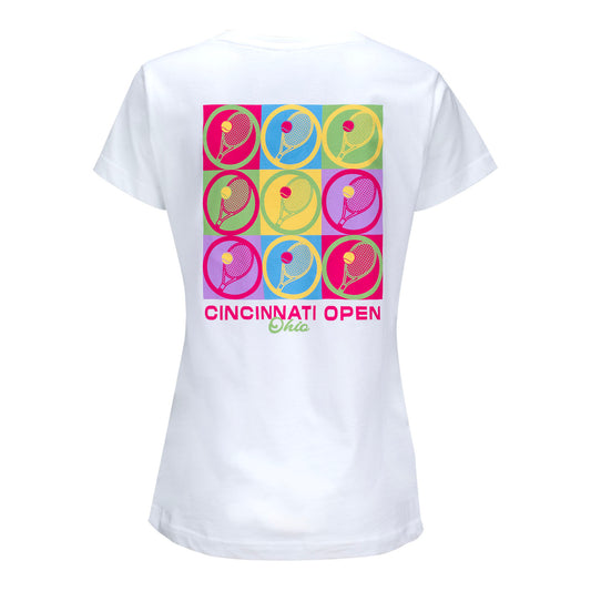 Ahead Cincinnati Open Women's Vista T-Shirt in White - Back View