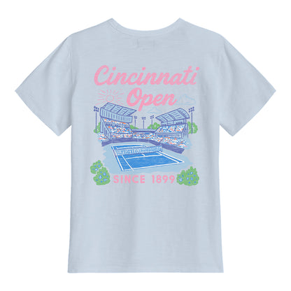 Standard Rec Cincinnati Open Women's Stadium T-Shirt in Skyway - back