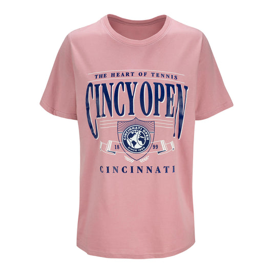 Under Armour Cincinnati Open Women's Ayla Cotton T-Shirt in Rose Tea - Front