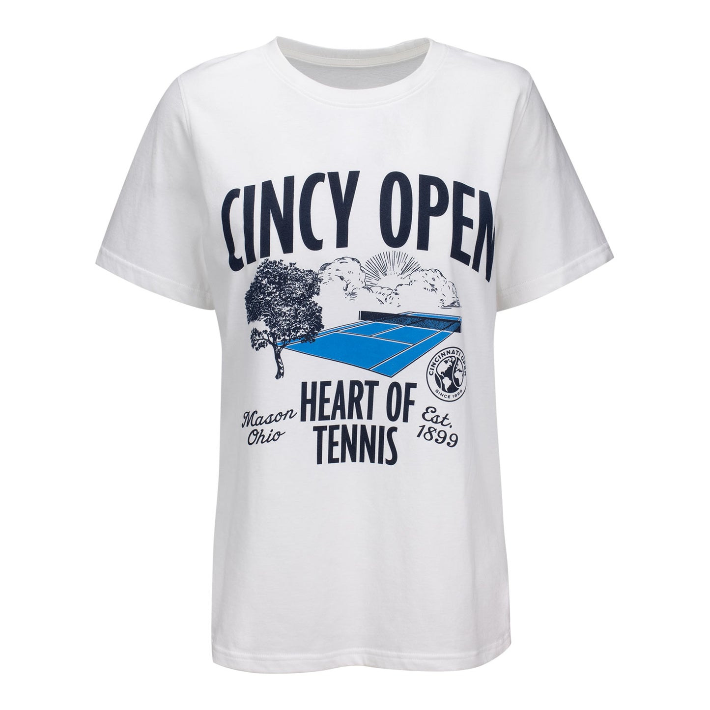 Under Armour Cincinnati Open Women's Ayla Cotton Court T-Shirt in White - Front View