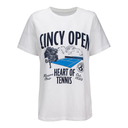 Under Armour Cincinnati Open Women's Ayla Cotton Court T-Shirt in White - Front View