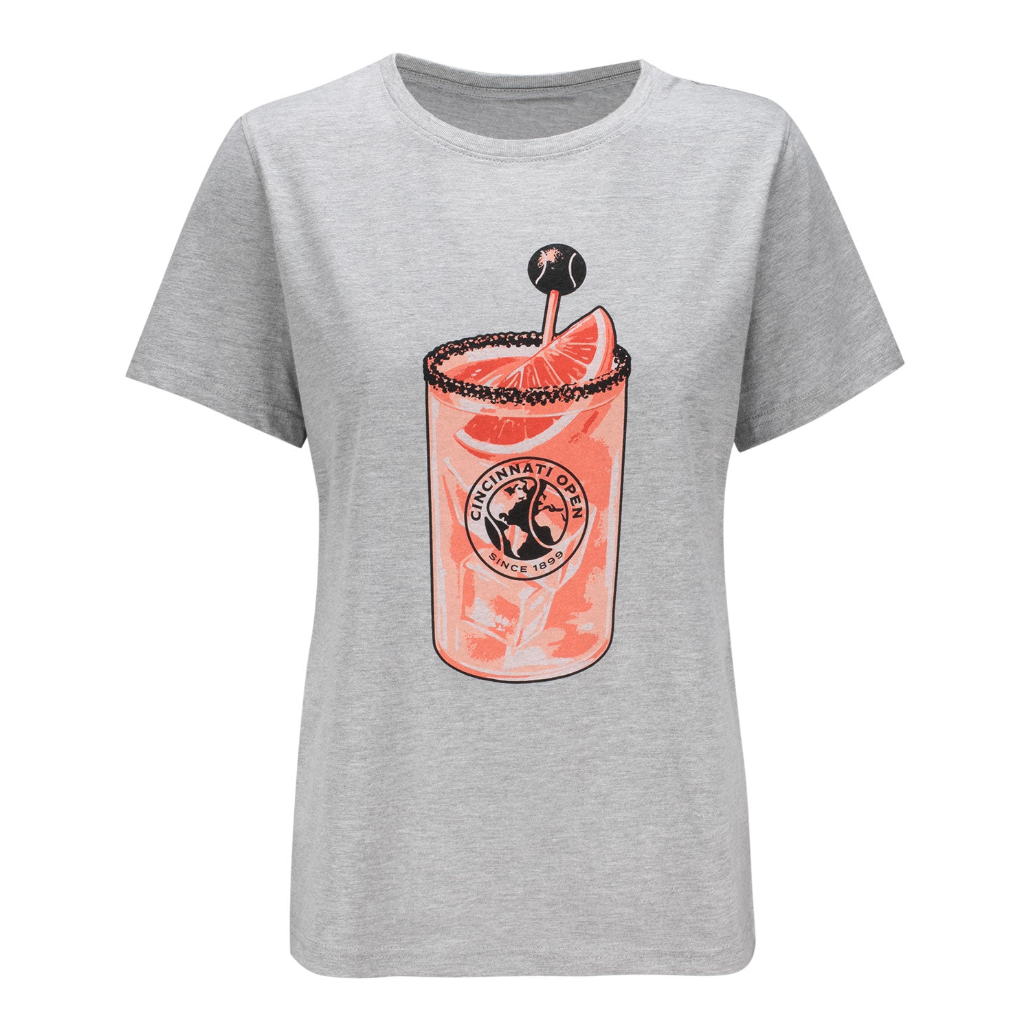 Under Armour Cincinnati Open Women's Ayla Cotton Paloma T-Shirt in Oxford Grey - Front View