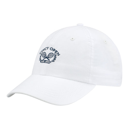 Legacy Cincinnati Open Performance Epic Hat in White - Front Left View