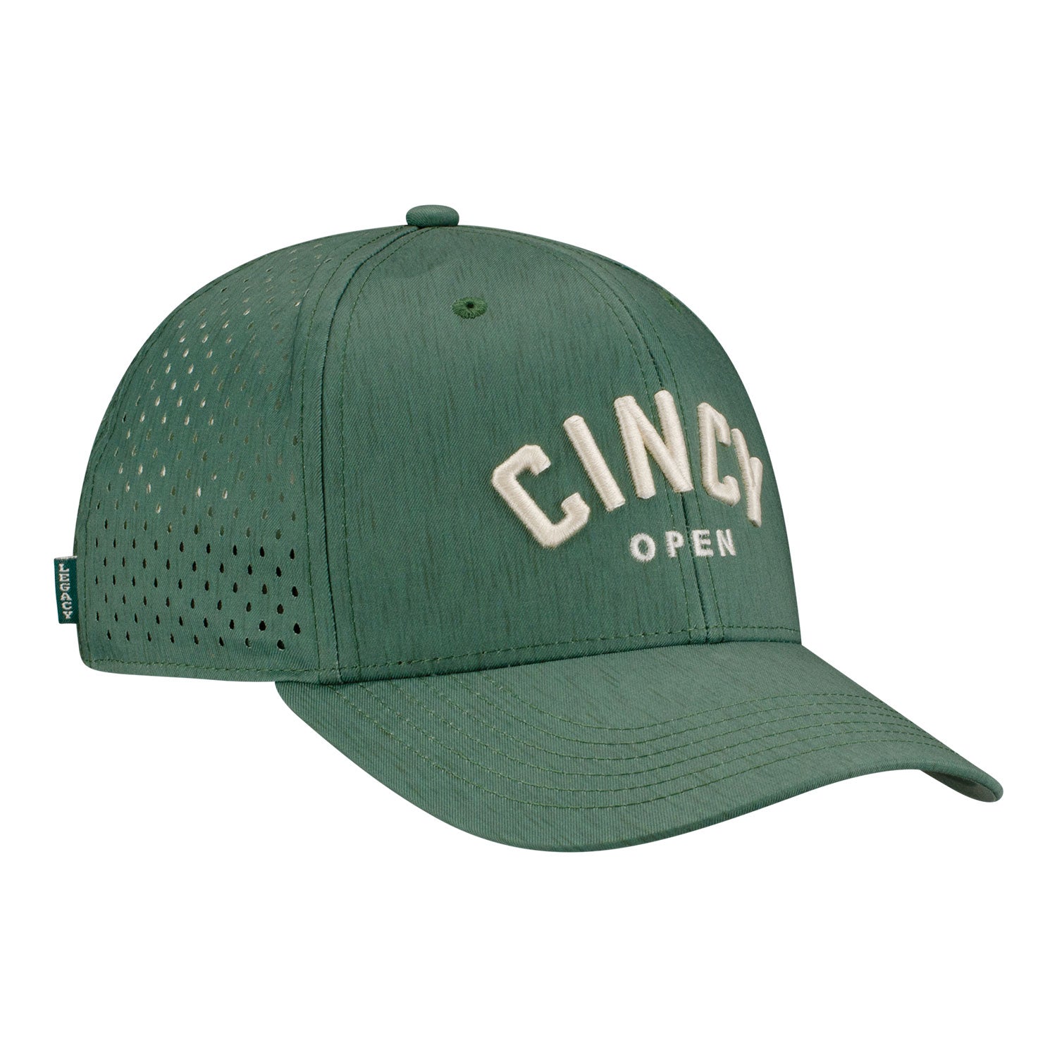 Legacy Cincinnati Open Reclaim Sport Mesh Hat in Eco Dark Green - Front Right View