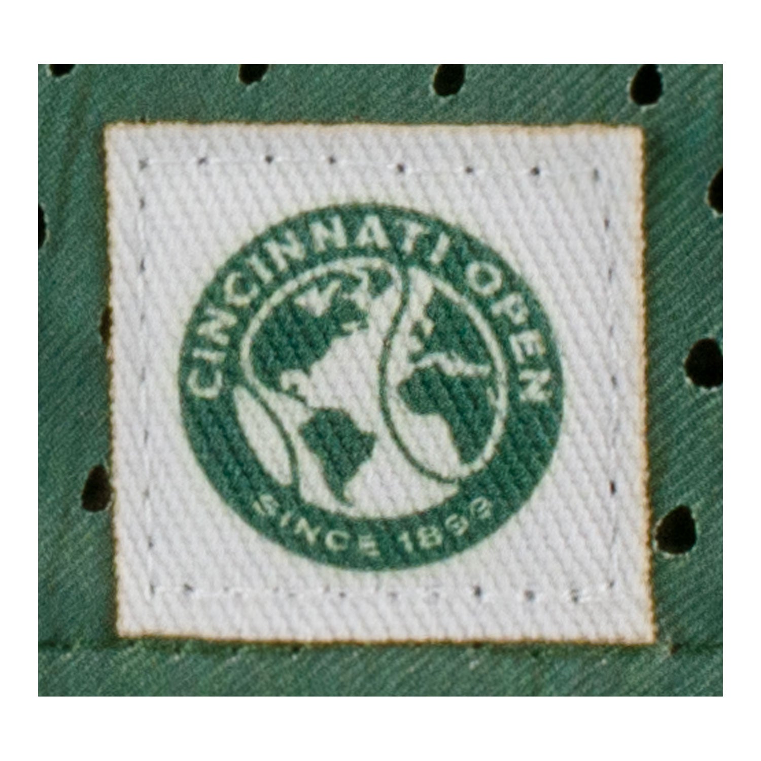 Legacy Cincinnati Open Reclaim Sport Mesh Hat in Eco Dark Green - Logo Close Up