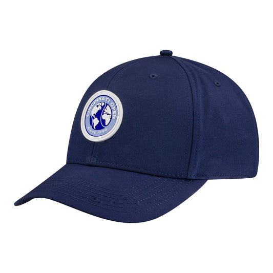 Legacy Cincinnati Open Back Nine Logo Patch Hat in Navy - Front Left