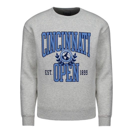 Gear for Sports Cincinnati Open Collegiate Crewneck Sweatshirt in Iced Heather Grey - Front View