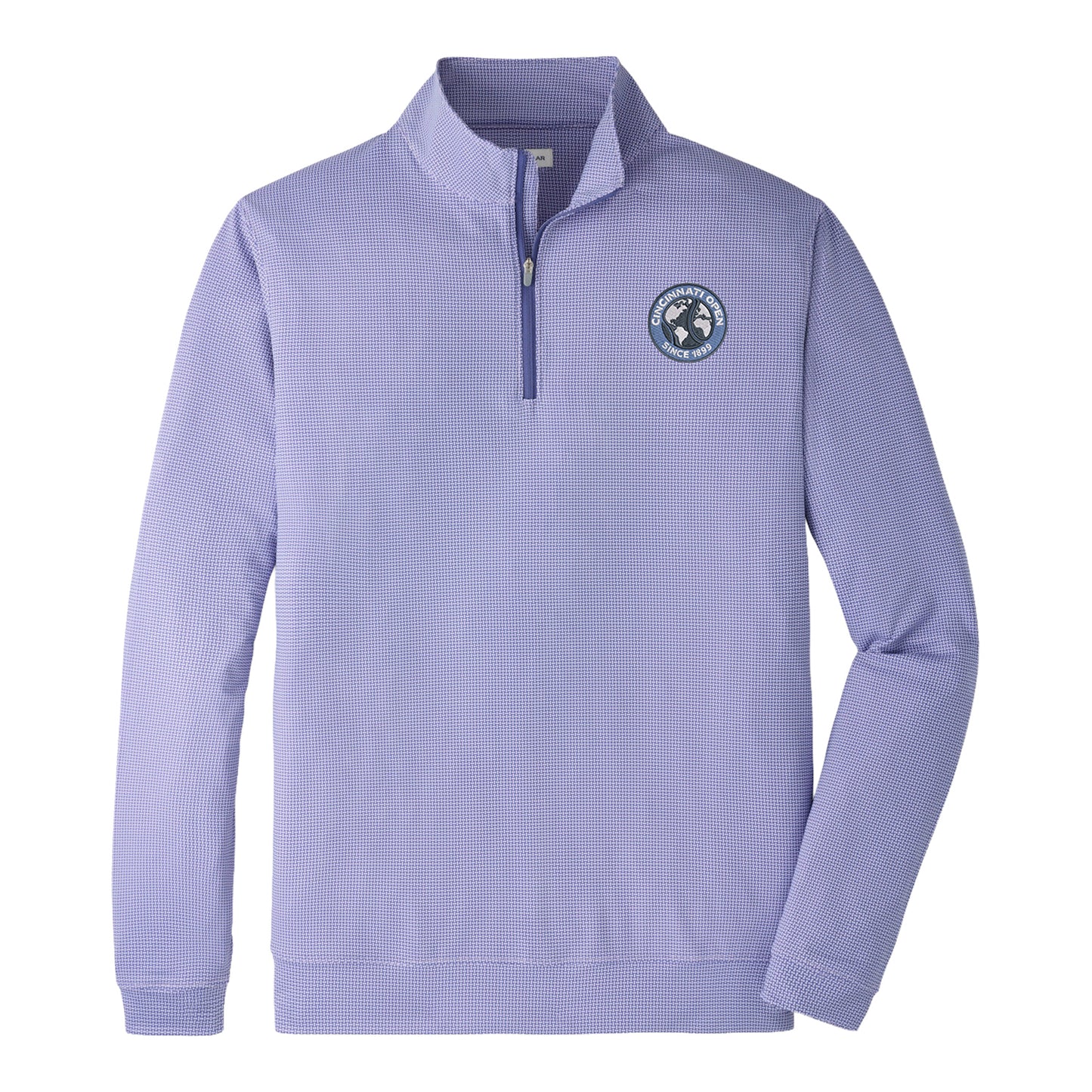 Peter Millar 2026 Cincinnati Open Perth Basketweave Performance Quarter Zip in Garden Violet - Front