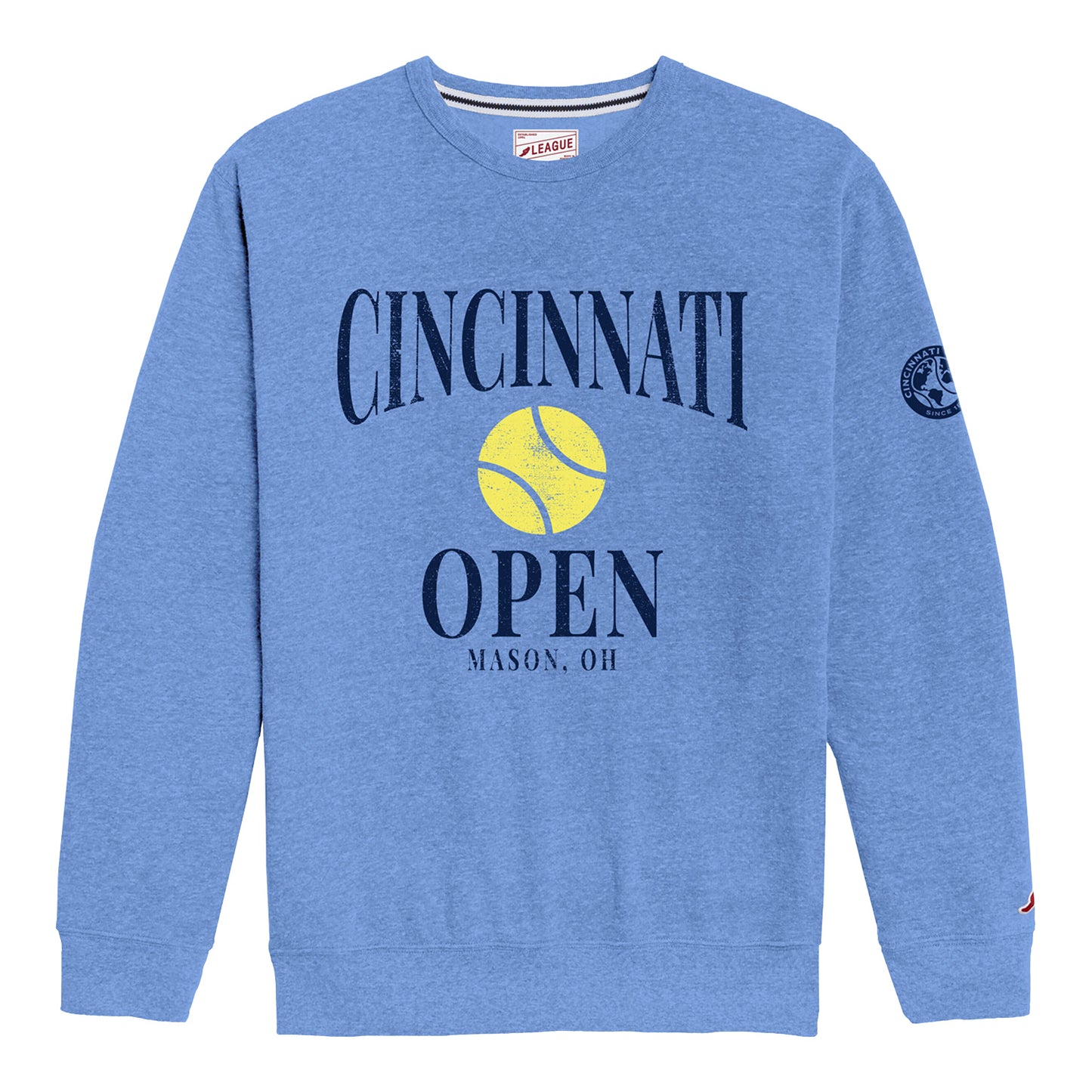 Legacy Cincinnati Open Heritage Classic Crew in Heather Liberty Blue - Front