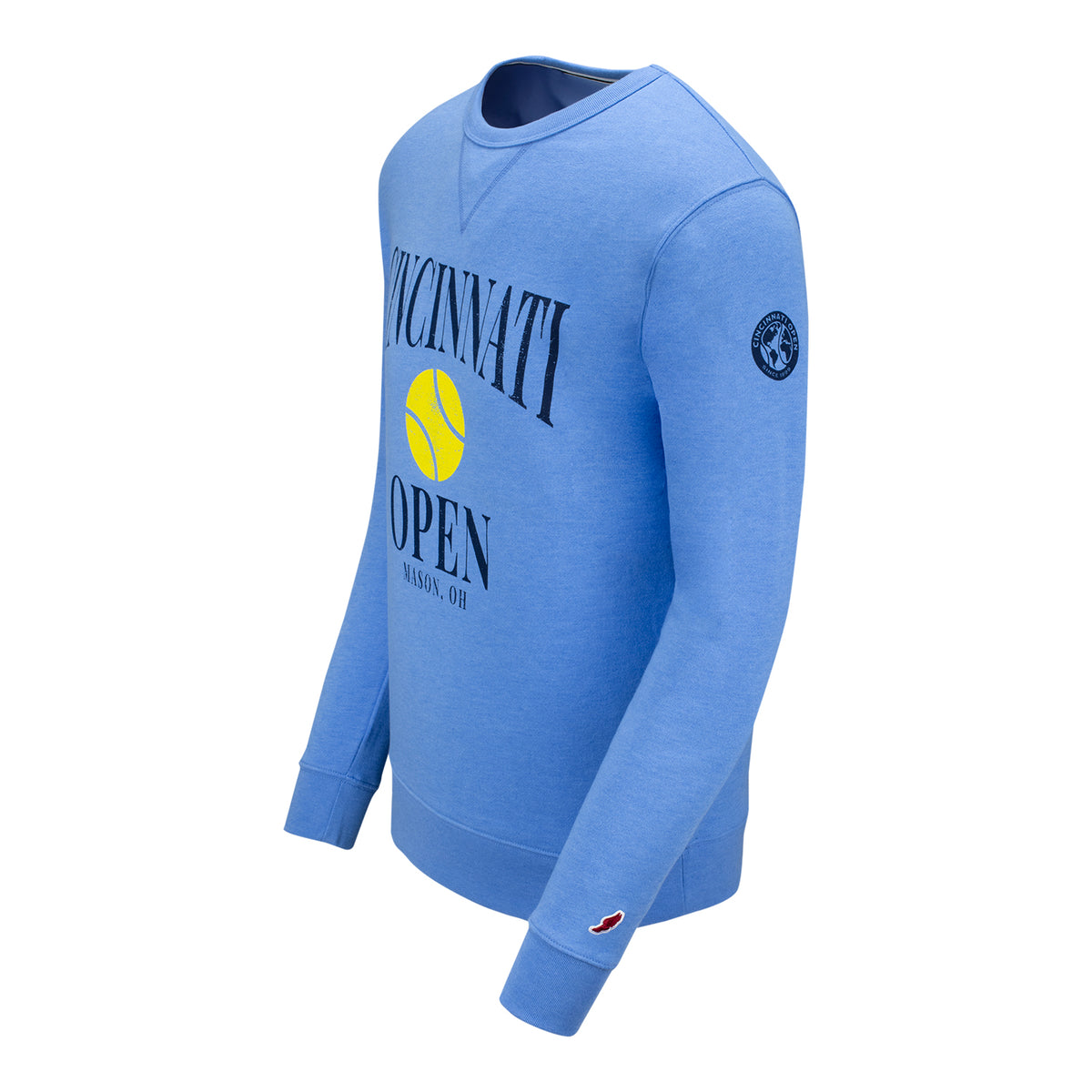 Legacy Cincinnati Open Heritage Classic Crew in Heather Liberty Blue - Left Side