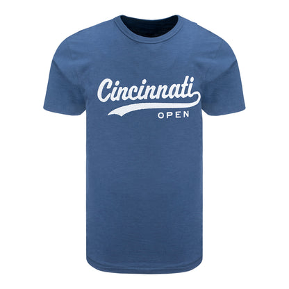Legacy Cincinnati Open Text Jersey Slub T-Shirt in Spring Navy - Front