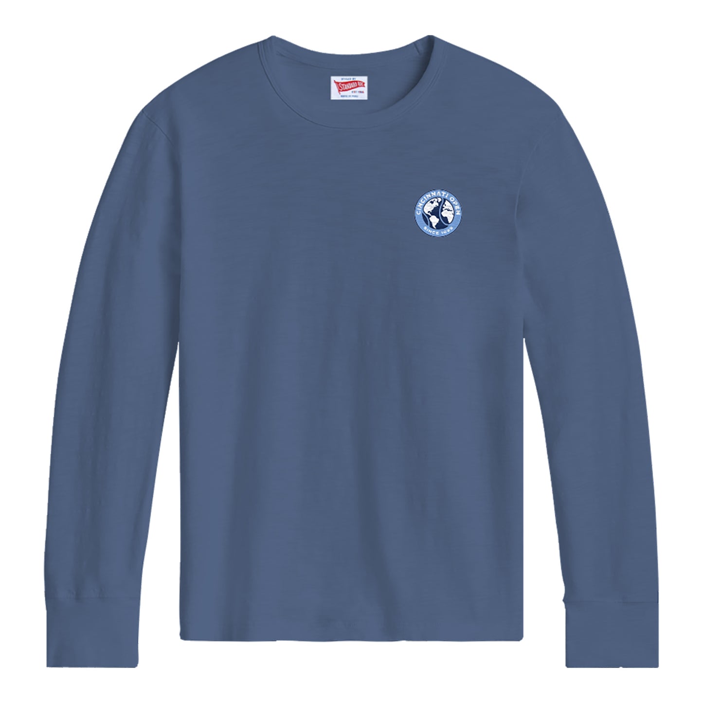 Standard Rec Cincinnati Open Long Sleeve T-Shirt in Marina Blue - Front