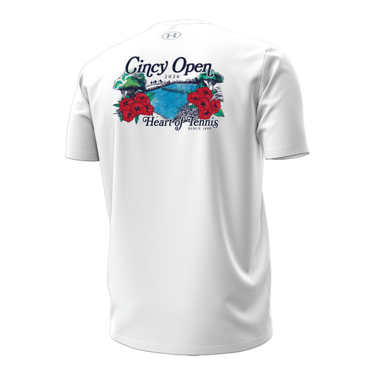 Under Armour Cincinnati Open Court Performance Cotton T-Shirt in White - Back