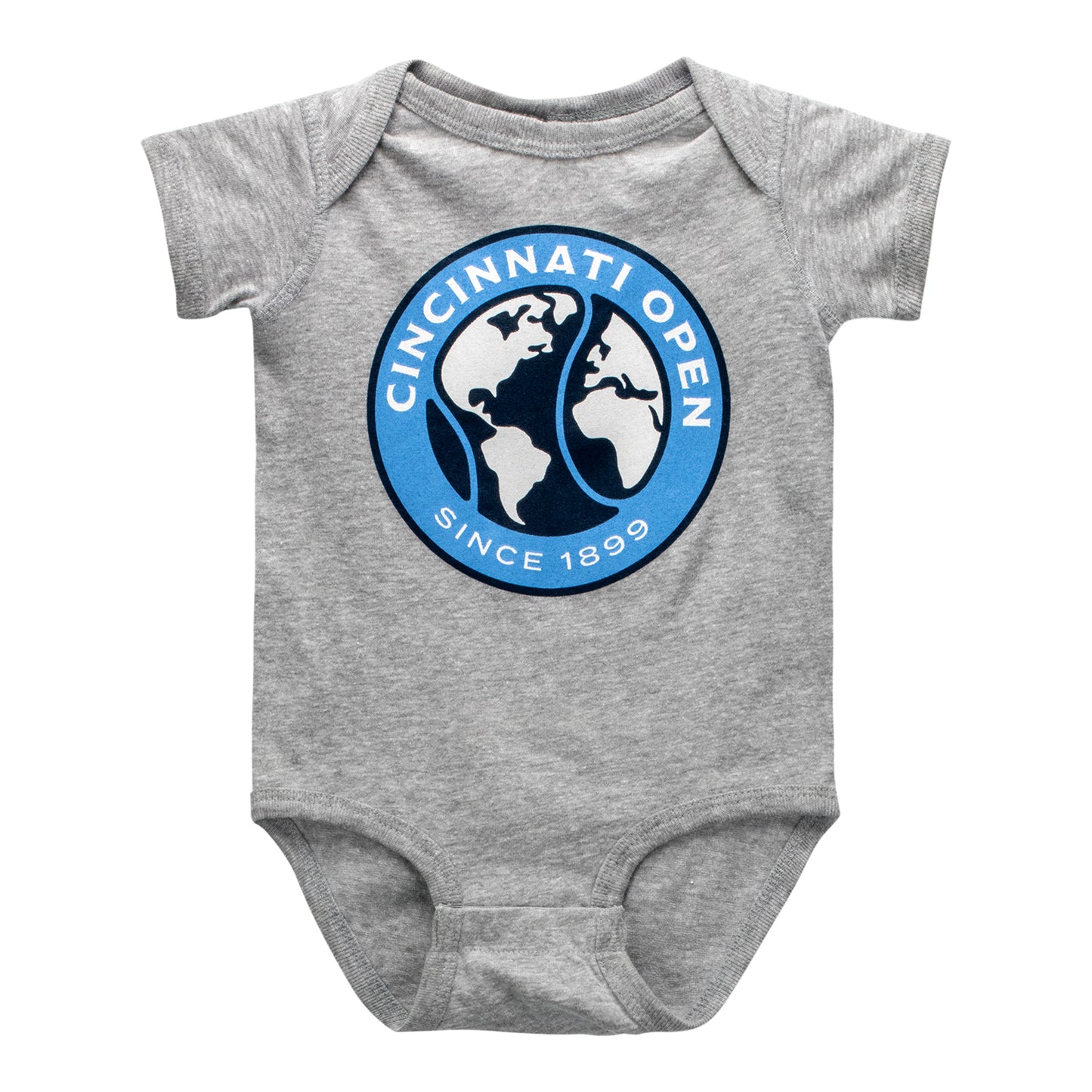 Garb Cincinnati Open Otis Infant Onesie in Grey - Front View