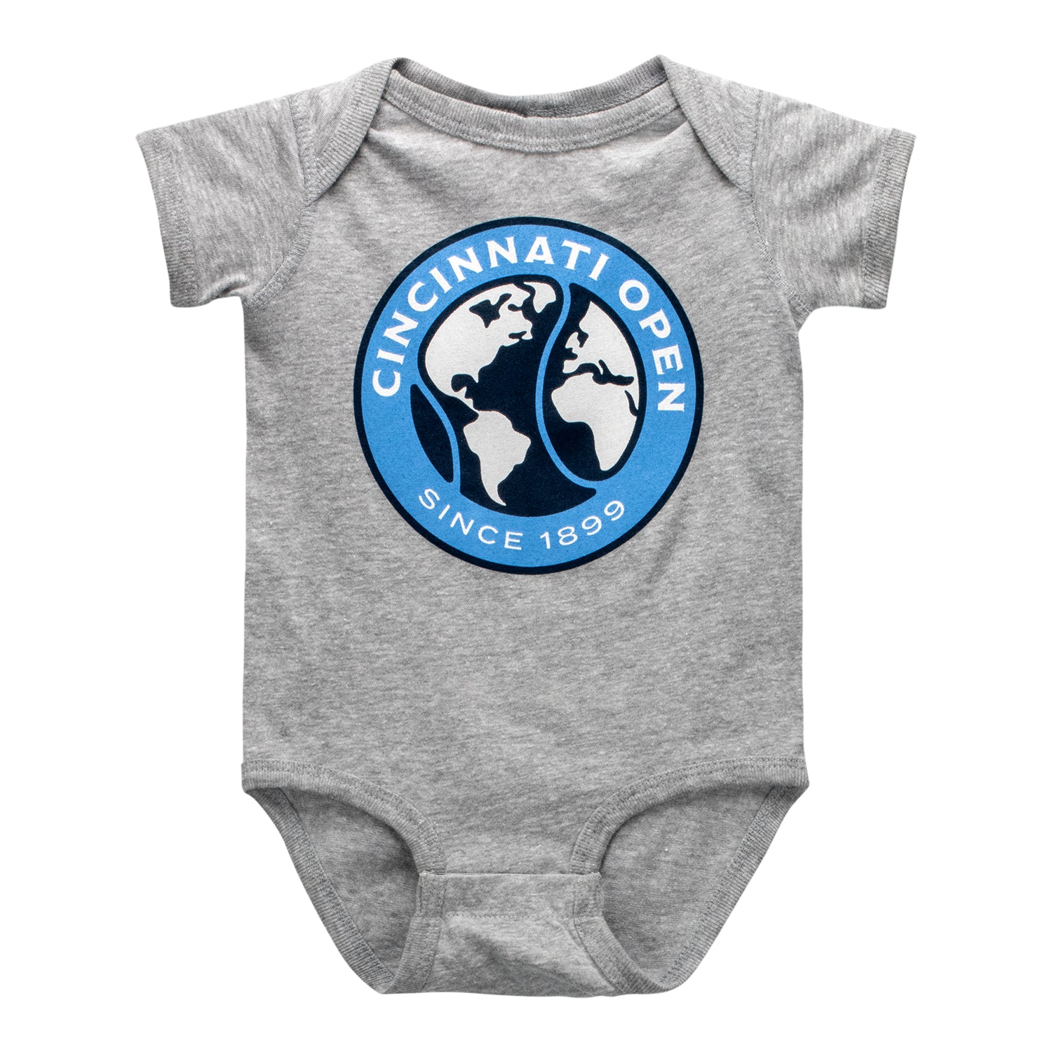 Garb Cincinnati Open Otis Infant Onesie in Grey - Front View