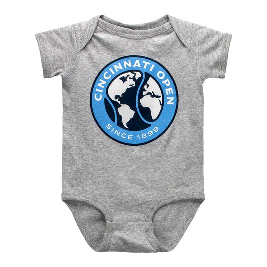 Garb Cincinnati Open Otis Infant Onesie in Grey - Front View