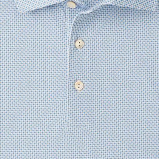 Peter Millar 2026 Cincinnati Open Phoenix Performance Jersey Polo in Bluebird - Pattern Close Up